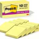 Post-it - MMM62210SSCY Super Sticky Notes, 2 in x 2 in, 10 Pads, 2x the Sticking Power, Canary Yellow, Recyclable (622-10SSCY)