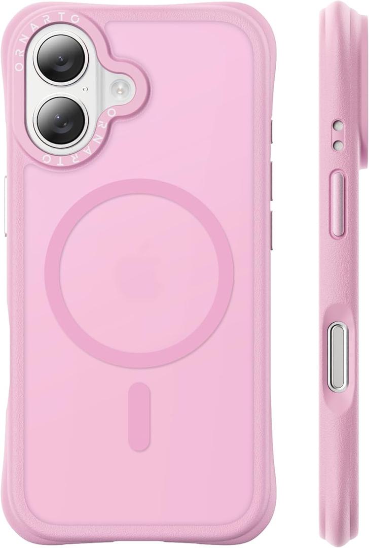 ORNARTO for iPhone 17 Case 6.3", 20FT Military-Grade Drop Protection, Compatible with MagSafe, Slim Matte Clear Anti-Fingerprint Shockproof Protective Cover, Ballet Blush