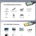 AINOPE 2 Pack USB Extensions Cable High Speed USB 3.0 Extension Cord Type A Male to Female Sturdy Braided Material Fast Data Transfer Compatible with USB Keyboard,Mouse,Flash Drive,Grey,6.6FT+6.6FT