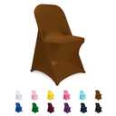 Jieqier Folding Chair Covers Brown, Spandex Chair Slipcovers 12 PCS, Universal Fitted Chair Slipcovers for Wedding, Party, Banquet, Holidays, Celebration