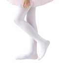 EPEIUS Ballet Tights for Girls Footed Dance Tights 90D Toddler Ultra Soft School Stockings Kids Leggings Pantyhose 3-5 Years White 1 Pack
