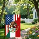 Mexico and Ameri-ca Frendship Garden Flag 12X18 Inch Mexican Burlap Flag for Garden Yard Room Outdoor Decor
