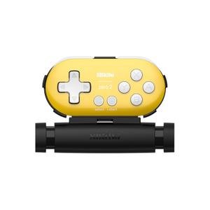 8Bitdo Zero 2 Bluetooth Gamepad Keychain Sized Mini Controller with Mobile Clip for Switch, Windows, Android (Yellow Edition)