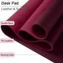 Large Desk Mat 35.4" x 17", PU Leather Desk Pad Protector, Non-Slip Large Mouse Pad for Desk, Waterproof Computer Desk Mat, Office Desk Pad for Keyboard Mouse, Desk Writing Mat (Burgundy)