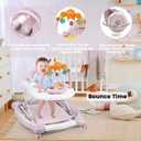 Boyro Baby Baby Walker, 5-in-1 Baby Walkers for Boys and Girls 6-12 Months with Bouncer, Removable Footrest, Feeding Tray & Music, Foldable & Adjustable Activity Walker for 6-18 Months Toddler Infant
