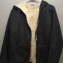 Yeokou Women's Casual Full Zip Up Sherpa Lined Hoodie Sweatshirt Jacket Coat (Black, XL)