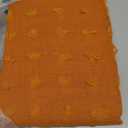 KOUFALL Burnt Orange Fall Curtains for Living Room,2 Panels Sheer Pom Pom Textured Funky Autumn Curtains for Dining Room Bedroom 84 Inches Long