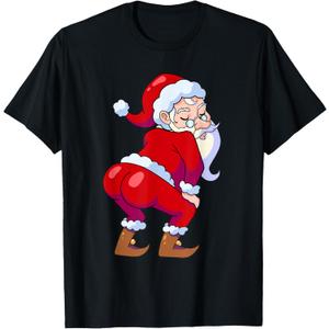Santa Claus Shaking Booty Twerking Christmas Men Women T-Shirt 2XL