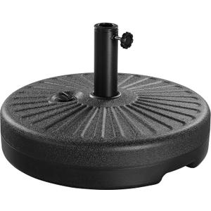 Yaheetech Umbrella Base 22L Round Water & Sand Filled Patio Outdoor Umbrella Stand with Steel Umbrella Holder Suit for Dia 1.5'' or 1.9'' Umbrella Pole, Black