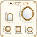 5 Pcs Vintage Gold Mirror Luxury Set Small Gold Mirrors Gallery Wall Mirror Hanging Antique Art Decor for Wall Living Room Entryway Assorted Sizes (15in/7in/6in/4in,Vintage Style)