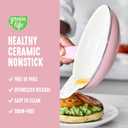 GreenLife 16 Piece Nonstick Cookware Set, Soft Grip Non-Toxic PFAS-Free Ceramic Pots & Pans, Dishwasher & Oven Safe, Frying, Sauce, Saute, Utensils, Glass Lids, Stay-Cool Handles, Wobble Free, Pink
