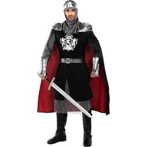 Morph Knight Costume Adults, Medieval Knight Costume Mens Halloween Crusader Outfit, Halloween Costumes For Men (3X-Large)