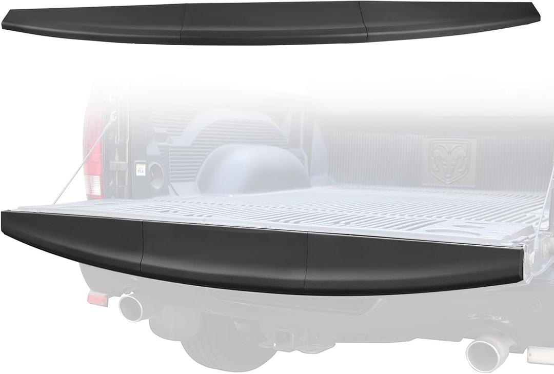3PCS Combined Tailgate Cap Spoiler Molding Cover for Dodge Ram 1500 2009-2019, Rear Tail Gate Center Flex Step Top Trime Protector for Dodge Ram 2500 3500 2010-2018 Accessories