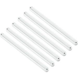 Uxcell Drawer Slides, 6Pcs 235mm - Plastic Drawer Rails, Side Mounted Grooved Guide Rails for Cabinet Drawers Bedside Tables Wardrobe Dressers (White)