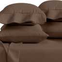 Bare Home Microfiber 4 Pack Standard/Queen Pillowcases, Cocoa, 20x30