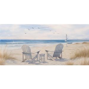 Beach Canvas Wall Art for Bedroom - Seascape Pictures Wall Art for Living Room - Bathroom Wall Art Decor Size 24" x 48"