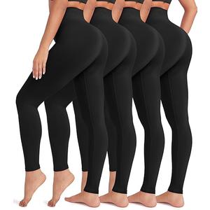 VALANDY Creamlush 4 Pack Leggings for Women-High Waisted Ultra Soft Stretchy Yoga Lounge Pants S-M