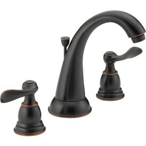 Delta Windemere Oil Rubbed Bronze Bathroom Faucet 3 Hole, 8 Inch Widespread Bathroom Sink Faucet for Vanity, Metal Push-Pop Drain Assembly, Oil Rubbed Bronze B3596LF-OB (9.05 x 11.35 x 14.00 inches Lever Handle)