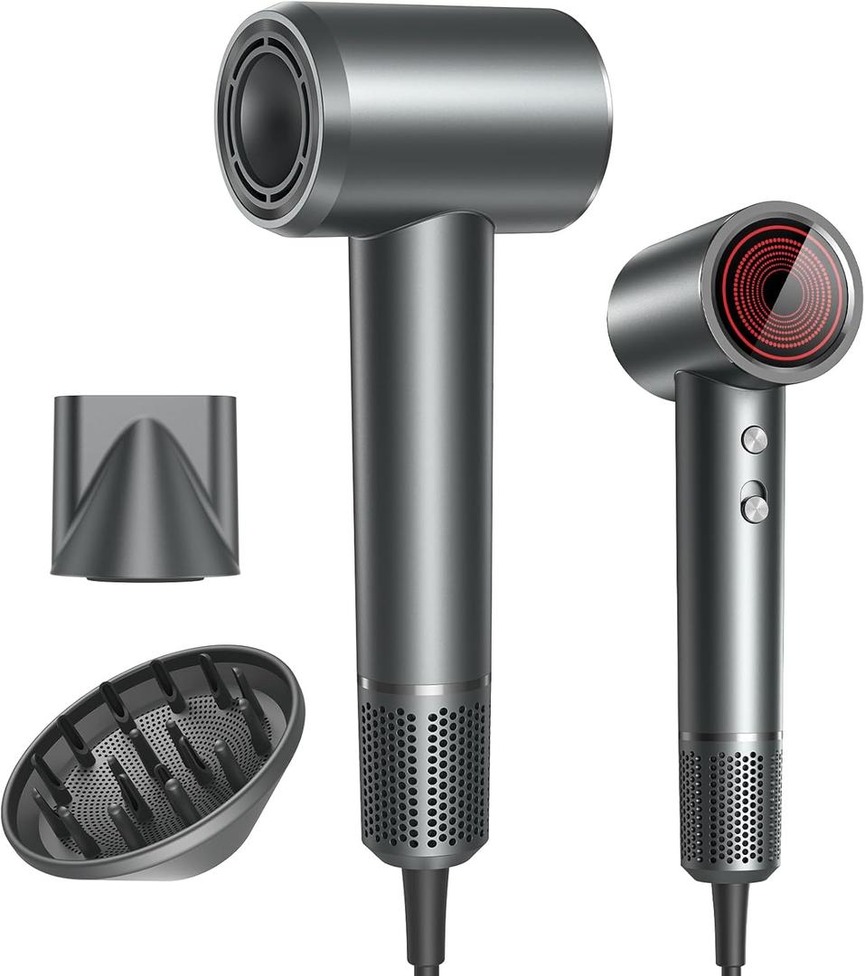 Hair Dryer, Professional Ionic Hair Dryer for Fast Drying, High Speed Hair Blow Dryer with Diffuser for Home Salon Travel, Constant Temperature Hair Care Without Hair Damage