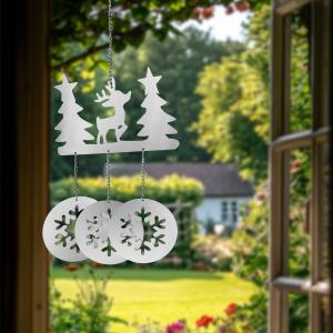 Dachshund Wind Chimes Outdoor Garden Decor Owl Hanging Ornament Christmas Wind Sculptures Worth Gift for Holiday Decoration Yard Patio Farm-Christmas