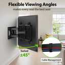 USX Mount Ultra Slim TV Wall Mount for 37-90 inch TVs, Low Profile Full Motion TV Mount with Swivel Articulating Dual Arms, Wall Bracket for Max VESA 600x400mm Holds 120lbs, Fits 16"/18"/24" Studs