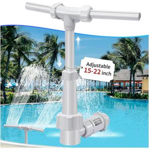 Patented Pool Fountains for Above-Inground Pool - Water Fun Waterfall Swimming Pool Jet Aerator Cooler, Extend Adjustable Pipe Pool Sprinkler Dual Spray, Swimming-Pool Garden Decor (Gray)