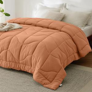 Bedsure Queen Comforter - Comforters Queen Size for All Season, Ultra-Soft Down Alternative & Prewashed Duvet Insert Blanket for Bed, with 4 Tabs,Machine Washable, Burnt Orange, 88x88 in