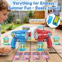 Bubble  Machine for Kid & Toddler: 2PCS Bubble Blaster Guns with Bubble Solution Refill & LED Light - Automatic Bubble Blower for Kids 4-8 - Great Party Toys for Outdoor Parties Wedding Birthday
