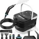 Steam Cleaner, Steamer for Cleaning, 2500W Pressurized Steam Cleaner with 12 Attachments, Portable Steamer Cleaner for Home Car Kitchen Bathroom Furniture Tile Grout (White) (Black)