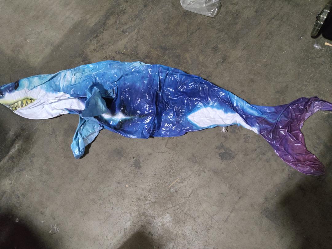 5 Large BlowUp Pool Floaters, Shark Design, 7 Ft