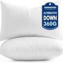 MIULEE Set of 2 Throw Pillow Inserts 12x20 Inches, 100% Virgin Filling Nonwoven Pillow Inserts for Couch Sofa Living Room