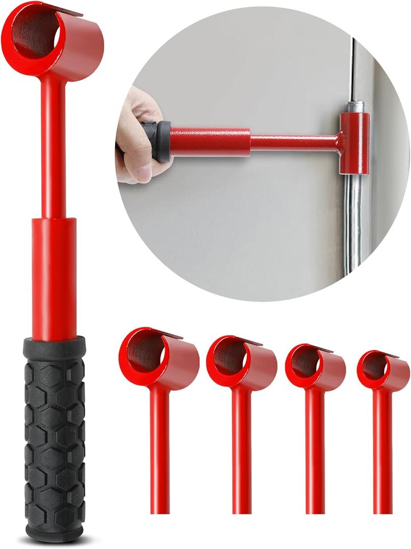 Upgraded Hinge Gap Adjustment Wrench Set, Heavy Door Hinge Adjustment Tool, 4 PCS Hinge Gap Adjusting Wrench, Tools used to adjust the gap between door chains and align door frames (Red - Unthreaded)