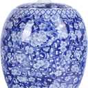 Traditional Chinoiserie Round Ginger Jars Blue and White Porcelain Series Ceramic Storage Jars with Sealed Lids,for Home/Kitchen/Dining Table Decoration (Melon Jar)