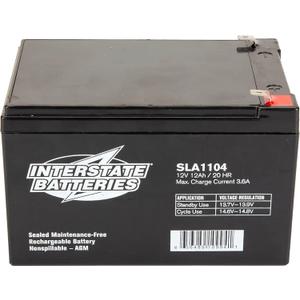 Interstate Batteries 12V 12Ah Battery (F2 Terminal) SLA AGM VRLA Rechargeable Replacement for Electric Fences, Generators, Medical Devices, Universal Power (SLA1104)