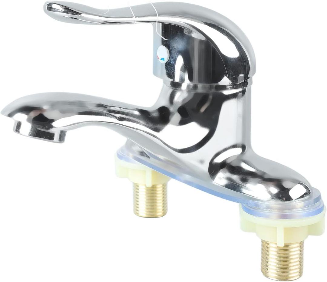 Bathroom Faucet, Zinc Alloy 2-Hole Mixer Tap, Single Handle Bathroom Sink Faucet, 2 Hole Single Handle Hot and Cold Water Mixer Tap, for Hot and Cold Water, Bathroom Faucet, for Home and Hotel