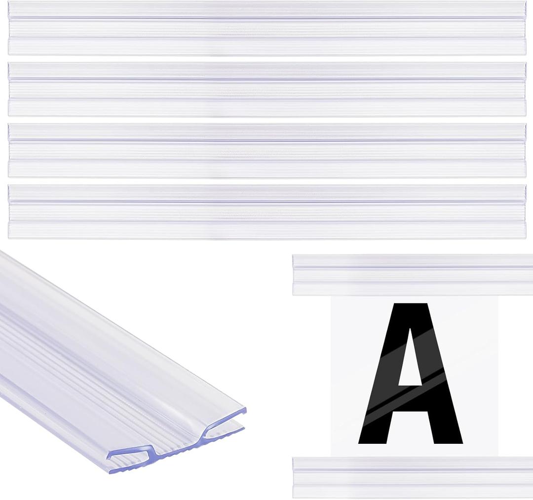 15 Pcs Letter Tracks for Plastic Sign, 40 Inch Clear Plastic Marquee Letter Board Path with Adhesive Backing, Sign Tracks with Changeable Letters, Fit Promotional Poster Board