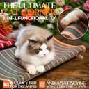 DIY Felt Cat Scratcher Bed, Durable Scratching Pad for Indoor Cats, Sturdy Solid Beech Wooden Cats Scratcher, Lounger & Sleep & Scratch (Extra-Larger), Brown