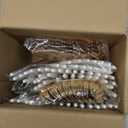 Rubtlamp 96 Pcs Gold Plastic Silverware, Gold Plastic Utensils with White Handle, Cutlery Set Disposable Includes: 32 Knives, 32 Plastic Spoons And 32 Forks for Wedding And Party
