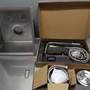 15 x 17 inch Bar Sink 11 Gauge Handmade Stainless Steel Wet Sink Topmount Small Kitchen sink Sinagle Bowl With Brushed Finish for Outdoor RV and Prep Use, 15"x17"x9"