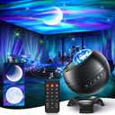 Galaxy Projector for Bedroom, 21Colors Northern Lights Projector, 15White Noise&Bluetooth Star Projector Galaxy Lights, Remote Ceiling Projector,Aurora Light Projector Room Decor,Gifts for Kids,Adults (Black)