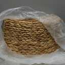 Lanpn Natural Rattan Christmas Tree Collar 24 inch, Decorative Wicker Woven Tree Skirt Ring Stand Base Cover Rustic Farmhouse for Small mini Pencil Silm Artificial Trees Xmas Decor (Brown)