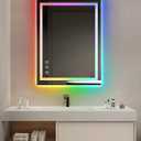 oneup 24"x32'' RGB Bathroom Mirror with Lights,RGB Color Changing LED Bathroom Mirror for Wall,Lighted Vanity Mirrors,Dimmable,Anti-Fog,IP54 Waterproof