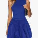 KIRUNDO Summer Bubble Dress for Women 2026 Casual Mini Spring Bodycon Cocktail Dresses Sleeveless Drop Waist Sundress Beach (Small)