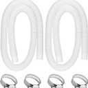 1.25" x 59" Pool Hoses for Above Ground Pools - Pool Pump Replacement Hose Compatible with Intex Pump Model #607/#637, 2 Pack with 4 Hose Clamps