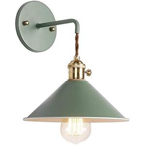 iYoee Wall Sconce Lamps Lighting Fixture with on Off Switch,Green Macaron Wall lamp E26 Edison Copper lamp Holder with Frosted Paint Body Bedside lamp Bathroom Vanity Lights
