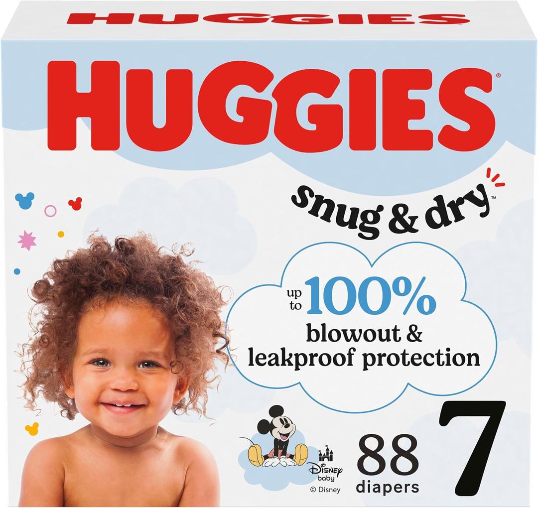 Huggies Size 7 Diapers, Snug & Dry Baby Diapers, Size 7 (41+ lbs), 88 Count