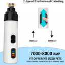 Silent Groom Pro Nail Grinder - Silent Groom Pro for Dogs Nails, Dog Nail Grinder with 2 Speeds, LED Light & 2000mAh Battery, Quiet Nail Grinder for Dogs for Small Medium Large Pets