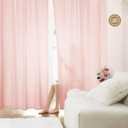 HOMEIDEAS Non-See-Through Blush Pink Privacy Sheer Curtains 52 X 84 Inches Long 2 Panels Sheer Curtains Light Filtering Window Curtains Drapes for Bedroom Living Room