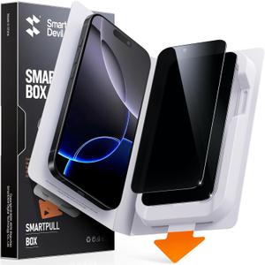 SMARTDEVIL 2 Pack for iPhone 16 Pro Privacy Screen Protector, Military Grade Shatterproof, 9H Hardness, Anti-Spy Tempered Glass, Fast & Easy Instlltion, Case Friendly (Black)