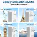 2000W 220V to 110V Voltage Converter US to Europe for Hair Dryer, Converter for European Travel, International Universal Travel Adapter with Type C A G I (White)